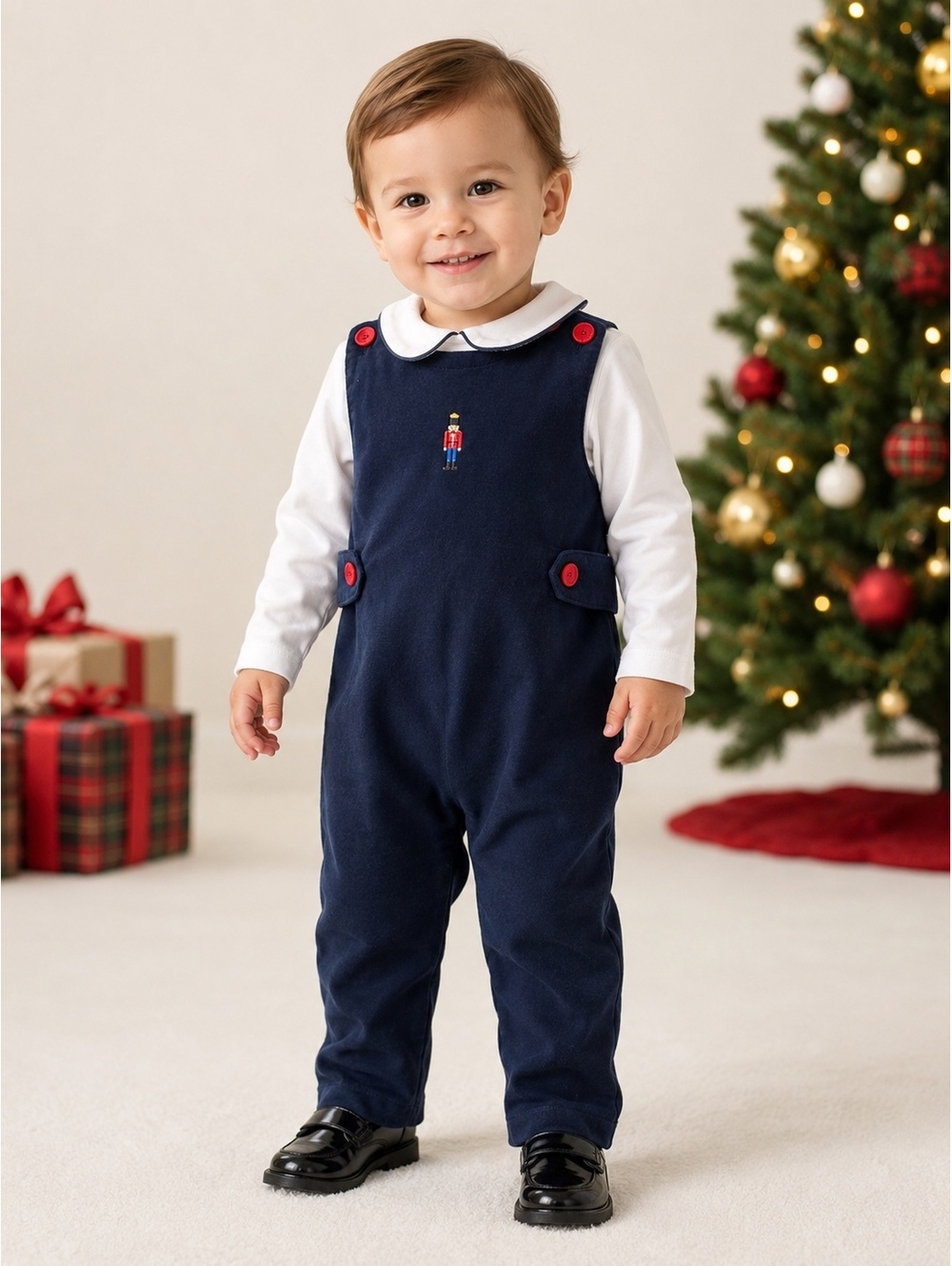 Edgehill Collection Nutcracker Longall Set Kids Navy Corduroy Size 18M NWT
